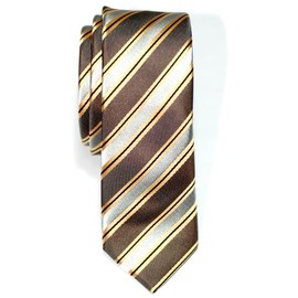 Premium Skinny Woven Tie Preppy Striped 5 cm – Various Colours - Einheitsgröße