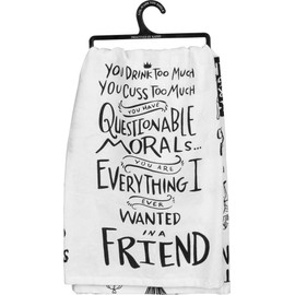 Primitives by Kathy LOL Made You Smile Home Décor Dish Towel, Cotton You Drink Too Much Small