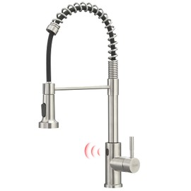 Smart Motion Sensor Touchless Kitchen Faucet, Hands-Free Automatic Pull-Out Sprayer - Brushed Nickel