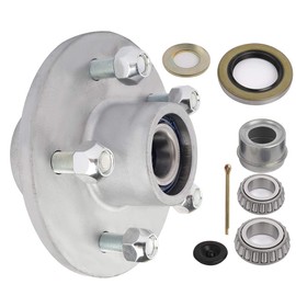 cciyu Boat Trailer Galvanized Hub Axle Kit 5-4.5 Bolt Circle Wheel Hub Kit 3500lb Axle 5 Bolt Lug Greased Bearings 68149 44649