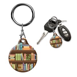 AKPZV air tag Holder with Anti-Scratch Protective Cover,Securely Attach to Your Keys,Bag or Pet Collar(Bookshelf)