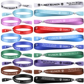 XunYee 20 Pcs Family Reunion Wristbands Family Reunion Favors 10 Colors Adjustable Family Tree Bracelets for Family Party Family Reunion Gifts