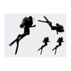 4 x 'Scuba Diver' Temporary Tattoos - Water Resistant, Skin-Safe,