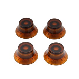 Musiclily Metric Top Hat Bell Knobs Tone Volume Control Knobs for Epiphone Les Paul SG Electric Guitar, Amber (Set of 4)