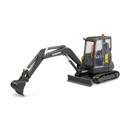 Bruder 02465 Volvo Compact Excavator ECR40-1:16 Construction Vehicle, Construction Site, Digger, Worker, Construction Machine, Toy, Black
