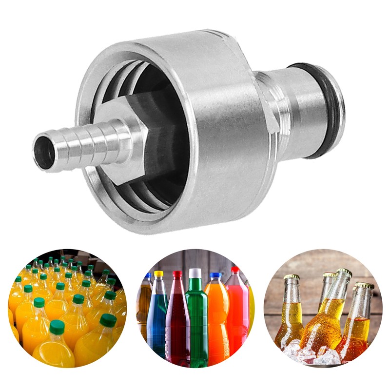Stainless Steel Carbonation Cap with 5/16in Barb Ball Lock Type