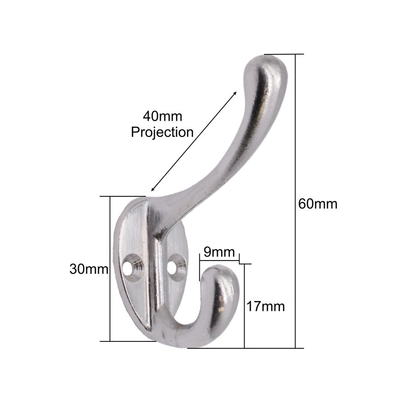 EAI Hat Coat & Robe Hook - Satin Chrome -