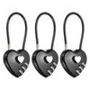 PATIKIL 3 Digit Cable Combination Lock, 3 Pcs Heart Shape