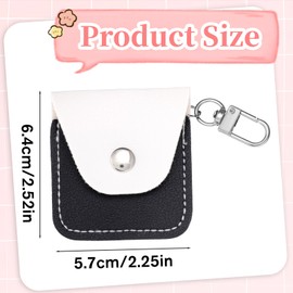 Grevosea Ring Holder Keychain, Portable Travel Ring Holder Mini Jewelry Travel Case Keychain Pouch Jewelry Organizer for Women Wedding Rings Earrings and Necklaces (Black)