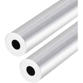 TOP-VIGOR 2Pcs 6063 Aluminum Round Tube 12mm OD 5mm ID 300mm Length Metal Seamless Straight Tubing for DIY Crafts Silver