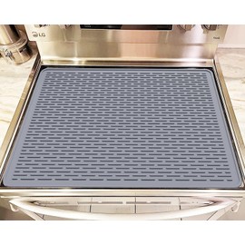 Silicone Stove Top Cover and Mat for Ceramics, 27.75"x19.75" - Multipurpose, Gray