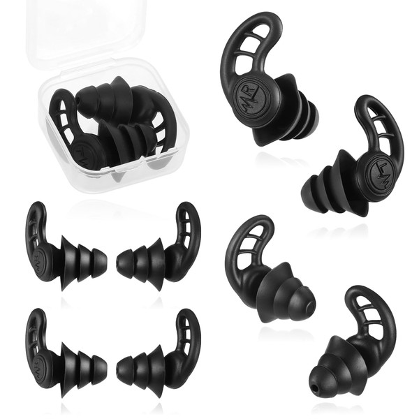 4 Paar Ohrstöpsel zum Schlafen, Dreischichtige Schalldicht Ohrenstöpsel, Wiederverwendbarer Earplugs