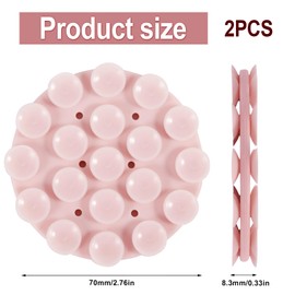 PEUTIER 2St Doppelseitig Silikon Saugnapf Handyhalterung, 70x8,3mm Rund Silikon Saugnapf Handyhalter Mehrzweck Saugnapf Handyhüllenkleber für Mobiltelefone Mobile Stromversorgung (Schwarz + Rosa)