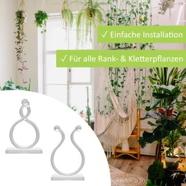 FeJu Plant Clips | Pack of 20 | White | Plant Clips Wall, Plant Clips, Flower Holder Wall, Flower Clips, Wall Mounting for Climbing Plants, Mounting Brackets