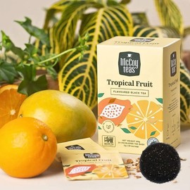 McCoy Teas Tropical Fruit Individually Wrapped Collection Flavored Black Tea with Premium Tea from Sri Lanka, 20 Enveloped Double Chamber Tea Bags (Pack of 01)