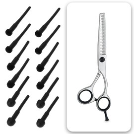 OTOTEC 90Pcs Hair Scissor Rubber Silencer Hair Scissors Barber Shears Stopper Black Muffler Stick, 3 Mixed Sizes (4mm, 3mm, 2mm)