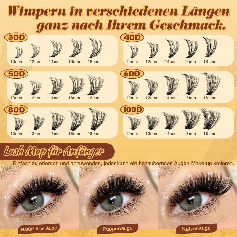 QUEWEL Cluster Lashes, 6 Styles, Pack of 600, Individual Eyelashes,