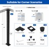 Muzata Black Corner Cable Railing Post 42 Inch 42"x2"x2" T-drilled