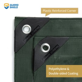 GUARD SHIELD Heavy Duty Matte Green Tarp Waterproof 12x24 Feet Large UV Resistant Tarps Cover Outdoor 11mil