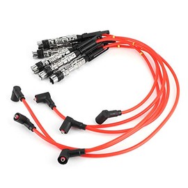 Tbest 6 Uds Cable de Encendido Juego de Cables de Bujía Alto Rendimiento Duradero Resistente para Corrado VR6 2,8 .9 Aleación de Caucho Plástico Rojo