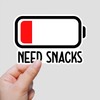 (3Pcs) Need Snacks Battery Sticker Funny Sarcastic Vinyl Decal for
