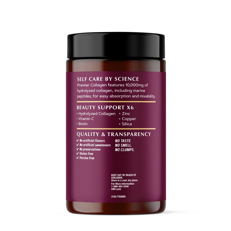 GNC Premier Collagen Powder - Unflavored | Formulated with 6