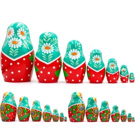 AEVVV Russian Nesting Dolls Set of 7 pcs - Matryoshka Nesting Dolls in Sunflower Sundress for Women - Russian Dolls Nesting Dolls with Sunflower Decorations