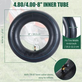 FLKQC 2Pcs 4.80/4.00-8 Inner Tubes with TR-87 Valve Stem, Replacement Tire Tubes for Lawn Mowers, Wheelbarrows, Dollies, Trolleys & Small Utility Equipment (Fit 4-4.8"Wide) (4.80/4.00-8 (TR-87))