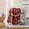 Brown Football Throw Blanket for Couch, Microfiber Fluffy Warm Cozy