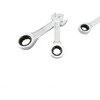 Leliafleury 2Pcs 17mm Stubby Ratchet Spanner, Short Combination Ratcheting Wrench,