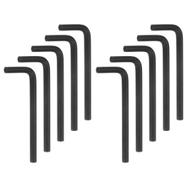 sourcing map 10pcs Hex Key Wrench 5mm L-Shape Hexagon Metric Wrenches Chrome Vanadium Steel Repairing Tool for Home Repair, Black