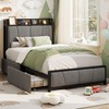GarveeHome Twin Size Bed Frame with 2 Storage Drawers and