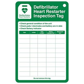 V Safety Defibrillator Inspection Tag Kit Pack of 10