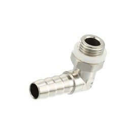 Hihaha Universal Car 90 Degree Brass Fitting Hose Adapter, Hose Fitting, 8mm 5/16" Barb to Male Metric M12x1.25, Durable, Brass, Silver Tone Durable Material