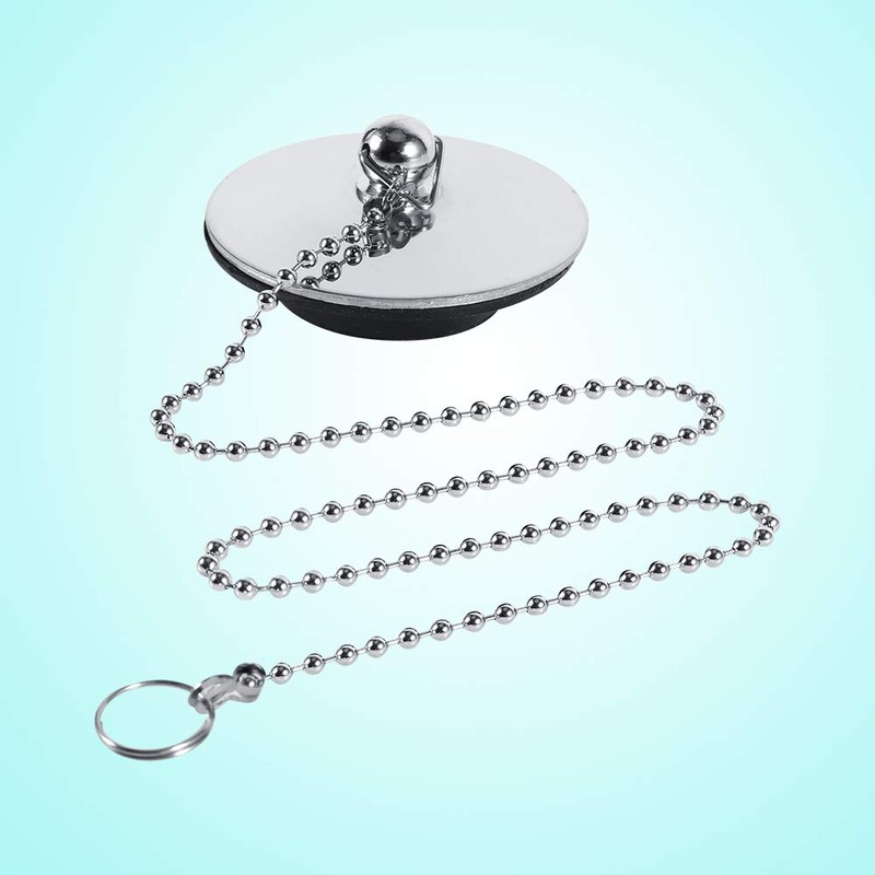 Bath Tub Stopper with Chain, Stainless Steel Panel Thickened Kitchen