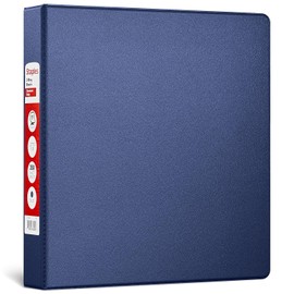 Staples 1.1/2" 3-Ring Non-View Binder, D-Ring, Navy Blue (26413-CC)