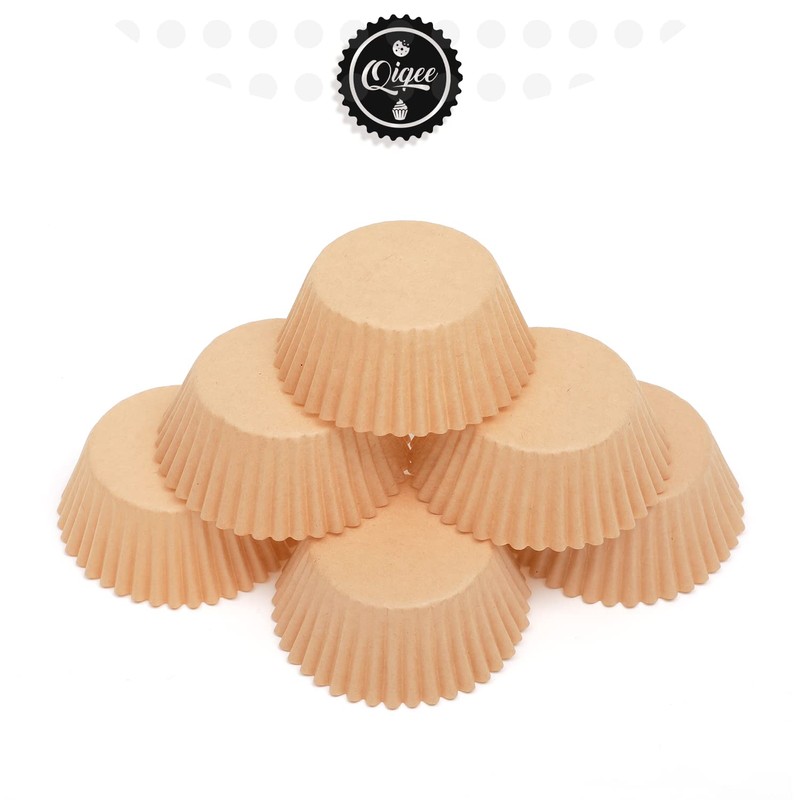 qiqee Natural 500pcs Cupcake Liners Muffin Linner No Smell, Food