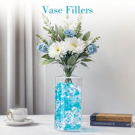 DomeStar 150PCS Fake Ice, Vase Filler Mixed Blue Fake Ice Rocks, Acrylic Crystals for Crafts Table Scatter Wedding Party Aquarium Tank Decorations