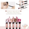 Bolsa Maquillaje Profesional Espejo Led Pequeño Juego Brochas Piezas Estuche