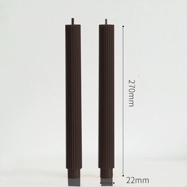 PAMELIFE 2 Pack | 10" Premium Unscented Ribbed Wick Taper Candles, Tall Ribbon Wax Dinner Unscented Modern Home Décor Soy Wax Handmade 12 Hours candlesticks (Black)