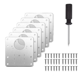 6 Pcs Placa de Reparación de Bisagras para Armarios, Kit de Placa de Reparación de Bisagras de Gabinete, Bisagras de Gabinete Kit de Reparación de Bisagras de Reparación, Soportes de Acero Inoxidable