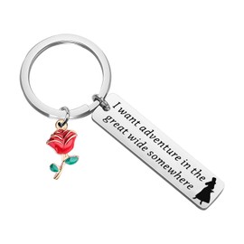 FEELMEM Fairytale Jewelry Belle Rose Charm Gift I Want Adventure in The Great Wide Somewhere