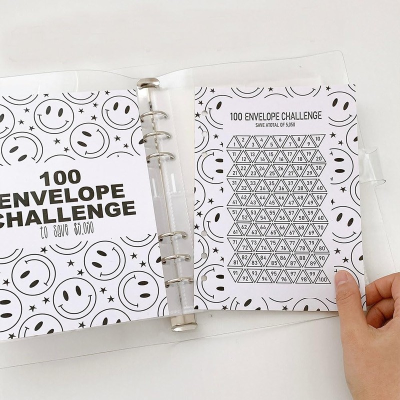100 Envelope Challenge Binder, Cash Saving Challenge Box Set, Cash