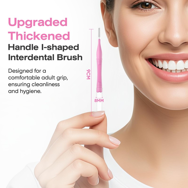 Annauiy I-Shaped Interdental Brushes, Standard, Pack of 40, Reusable, 0.7