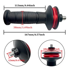 1Pcs M12 Thread Angle Grinder Side Handle Replacements,Plastic Angle Grinder Anti-Vibration Handle,Auxiliary Side Handle Tool