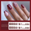SINHOT Christmas Press on Nails Medium Square Fake Nails Glossy