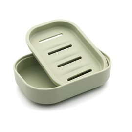 UVIVIU Plastic Soap Dish, Container, Keeps Soap Dry,Easy Cleaning,Drain,Light Green