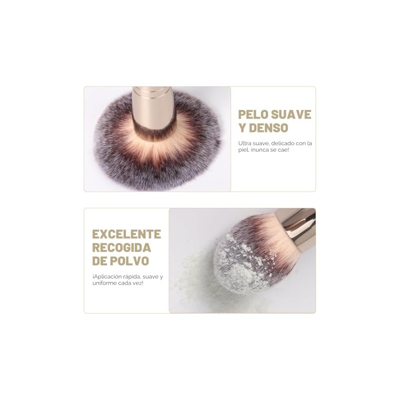 Dpolla, brochas de maquillaje para base, 2 unidades, brochas de