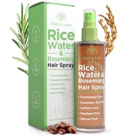 Tree of Life Beauty Rice Water Hair Spray Rosemary Water Spray for Hair Growth (8.8 fl oz) - Hair Thickening Fermented Rice, Caffeine, Rosemary Extract, Biotin, Keratin and Castor Oil Scalp Care