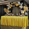 6FT Gold Satin Tablecloths for Rectangle Tables - Shiny Spandex